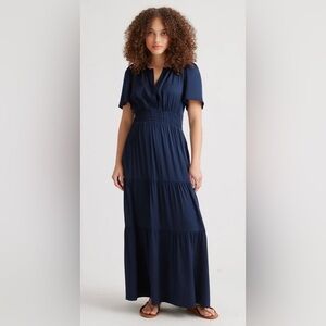Quince Navy Maxi Dress